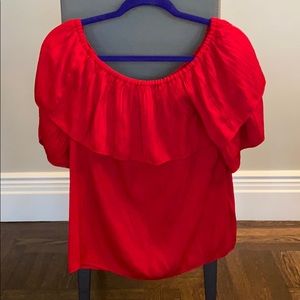 Red Maje ruffle top